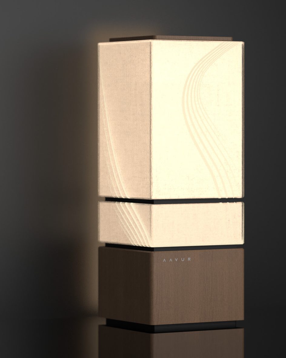 The Shoji lit from within, showing the wind pattern pressed into its linen face
